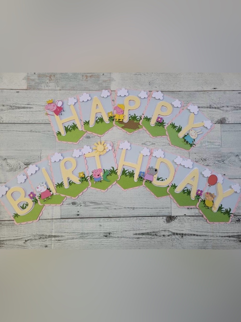 Peppa Pig Happy Birthday Banner - Kids Party Garland